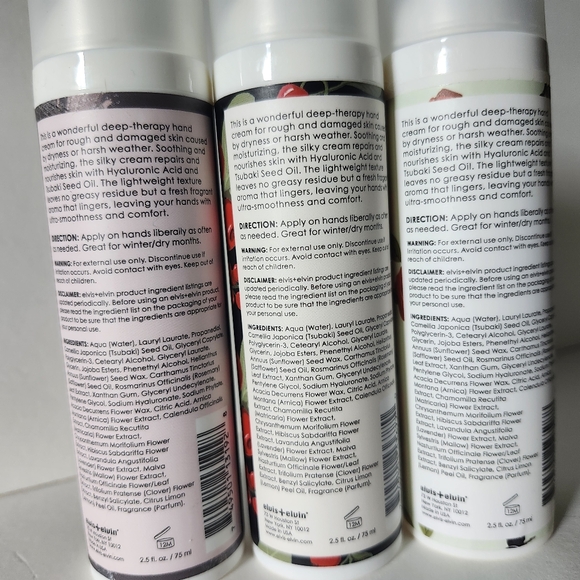 Elvis + Elvin Hand Cream 3 Piece Set - Full Size Rose & Black Current, Driftwood - Picture 6 of 7